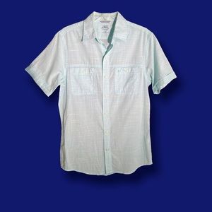 Small blue/white striped Izod Saltwater button down shirt
